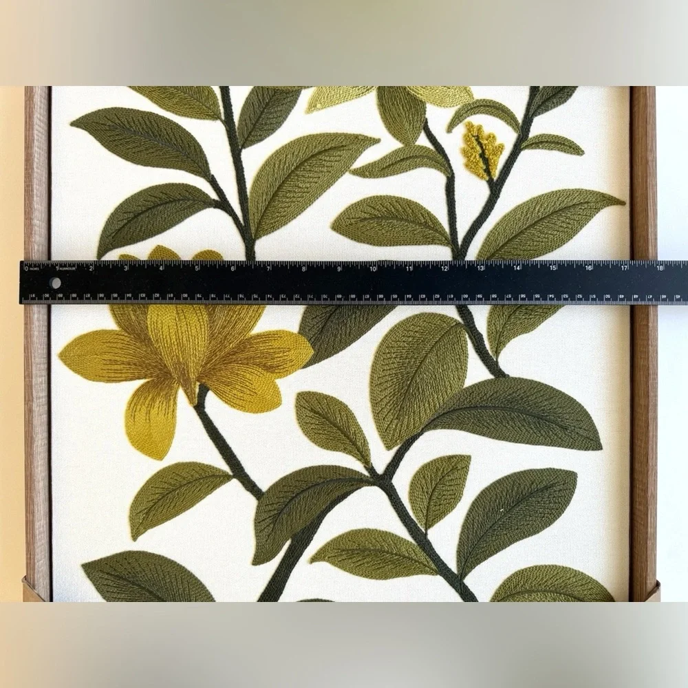 BP Home Botanical Greenish Yellow Floral Wall Art Print